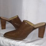 Bisou Bisou  BROWN LEATHER POINT TOE HEELED MULES GUM SOLE Boho Western SIZE 10 Photo 6