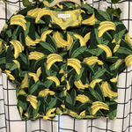 Topshop  Leaf Banana Print Shirt in Green and Yellow Photo 0