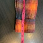 Old Navy Evermore Boyfriend Fit Flannel Shirt Orange Plaid Small Swiftie Cozy Photo 10