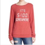 Wildfox NEW  “It’s 5:00 Somewhere" Red Sweatshirt Photo 2