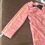 Women’s Pink Turn Down Collar Wrap Trench Coat Grid Pattern Size L (**Tag XL) Size L Photo 8
