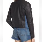 BLANK NYC ‘ARACHNOPHOBIA’ BLACK FAUX LEATHER JEAN MOTO JACKET Photo 7
