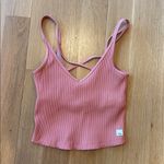 Vuori  Tank Ribbed Built in Bra Top Salmon Pink Size XS Photo 2