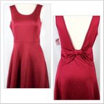Charlotte Russe NWT Cranberry Toned Skater Style Dress with Open Back and Bow Detailing Photo 1