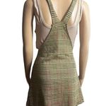 Urban Outfitters  Joey Plaid Button-Up Skirtall Overall Jumper Dress Brown Small Photo 2