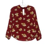 Active USA Floral Blouse Womens S Boho Cottagecore Modest Prairie Slit Sleeve Photo 0