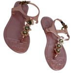 Coach Signature  Paisley Flower Jelly Sandals Thong Slingback Shimmer Pink Photo 0