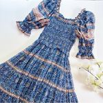 NEW Sea New York Women’s Rosita Cotton Puff Sleeve Smocked Dress Blue Size XXS Photo 4