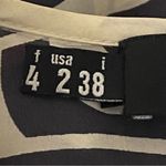 Love moschino  100% Silk dark navy and cream hearts design blouse Size 2 EUC Photo 10