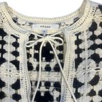 frame denim FRAME Crochet Tassel Popover Mini Dress in Navy Photo 11