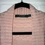 Ralph Lauren Lauren  Pink Cable Knit Open Front Cardigan Photo 7