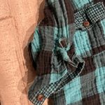 Forever 21 Women’s Small Blue Twenty One Flannel Short Sleeve Button Up Shirt Photo 3