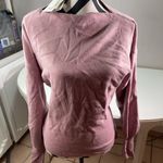 Magaschoni  Cinder Rose Mauve Crew Neck Sweater Women L Bishop Sleeve Viscose NWT Photo 1