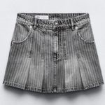 ZARA NWT GRAY PLEATED MINI SKIRT Photo 1