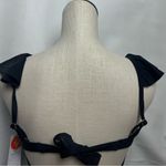 Charmo Women’s Ruffle One Piece Bathing Suit Black Tie Back Ruched Medium NWT Photo 9