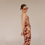 En Saison Esther Ruched Halter Neck Cutout Midi Dress Size M Photo 3