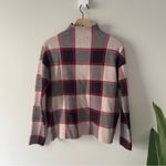 Rachel Zoe  Red and Black Plaid Turtleneck Sweater Long Sleeve Checkered Winter M Photo 3