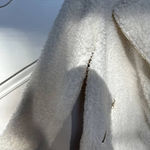 Say What? NWT Say What ? Fuzzy Ivory Sherpa Moto Jacket With Gold Zipper Size Small Photo 5