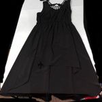 💙 Dots High Low V Neck Dress Black Size M Photo 0