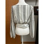 Jen's Pirate Booty Jen’s Pirate Booty crop‎ striped wrap balloon sleeve shirt size S BIN S Photo 3