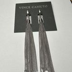 Vince Camuto  Silver Tone Chain Tassel Fringe Dangle Pierced Earrings NWT $28 Photo 6