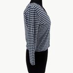 Reformation Women's Janine Knit 3/4 Sleeve Gingham Cardigan | Sz Medium | Blue Photo 8