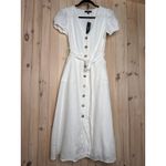 Lulus NWT  Sicily Sweetheart White Button-Front Puff Sleeve Midi Dress Size M Photo 1