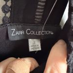 ZARA  Collection Black Linen Blend V-Neck Cut Out A-Line Mini Dress Womens 2 Photo 2