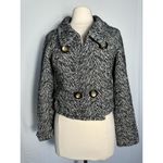 Leifsdottir Double Breasted Cropped Blazer Jacket Size 4 Black Photo 2