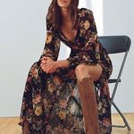 Veronica Beard NWT Avani Silk long sleeve Floral Maxi Dress in Oxblood sz 0 Photo 8