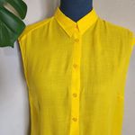 Yessica Sunflower Yellow Button Down Sleeveless Shirt Size L Photo 1