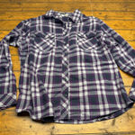 Duluth Trading Company Plaid Flannel Shirt Womens XL Purple Long Sleeve Button Photo 0