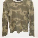 RDI Green Tie Dye Long Sleeve Waffle Knit Crew Neck Pullover Top Size L NEW Photo 4
