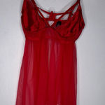 Victoria's Secret Victoria’s Secret Medium Red Mesh‎ Lace Baby Doll Dress CP0501 Photo 0