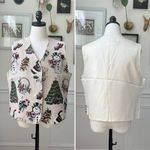 Vintage 90s Northern Traditions Snowman Christmas Tree Tapestry Vest XL Green Photo 1