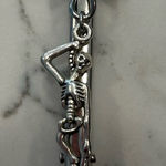 Silver Toned Hanging Skeleton Hair Clip Photo 0