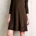 Anthropologie | Saturday Sunday Moss Green Crochet Back Swing Dress Size XS Photo 0