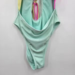 Xhilaration  Pink Yellow Blue One Piece Cutout Bathing Suit Swimwear Large Photo 3