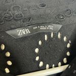 ZARA Black Boxy Eyelet Long Sleeve Jacket Top Photo 3