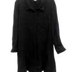 Cynthia Rowley linen blend midi shirt dress with flare size large Photo 0