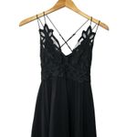 Free People  One Adella Slip Dress Black Lace Mini XS Boho Festival Ruffle Hem‎ Photo 5