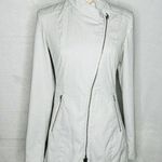 Noel Asmar Asymmetrical White Zipped Jacket Pockets Sz XS Stretch Photo 0