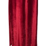 Lilla P Lilla| P Burgundy Velvet Velour  Mock Neck Asymmetrical Double Split Maxi Dress Photo 5
