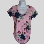 Motherhood Maternity Pink With Blue & Red Flowers V Photo 3