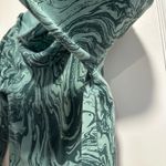 Brooklyn Cloth  Teal Swirl Embroidered Drip Hoodie. Kangaroo Pocket. Sz: S. Photo 9