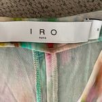 IRO  Size 36 US 4 Small Zola Mini Dress Watercolor Print Surplice Neck TINY FLAW Photo 3