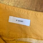 Loft  High Waist Shorts 4 Mustard Yellow Embroidered Detail Photo 3