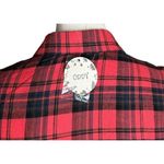 Oddi NEW Kira Red Black Buffalo Plaid Flannel Embroidered Shirt Dress Pockets S Photo 8