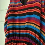 Joie  Silk Jesbelle Sunset Stripe Silk Midi Dress | Rainbow | Medium Photo 5