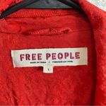 Free People  Vintage Women’s Red Stella Jacquard Blazer‎ Size Small Photo 1